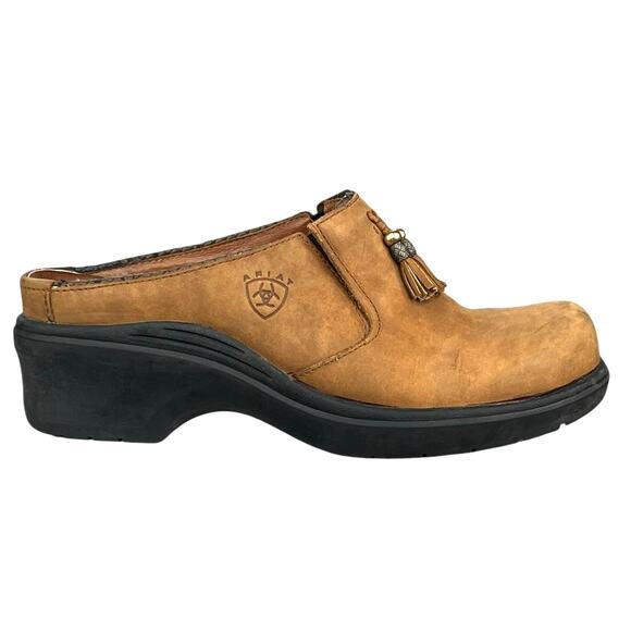 Ariat Shoes - Ariat Women’s Mendocino Brown Leather Tassle Clog Size US 8